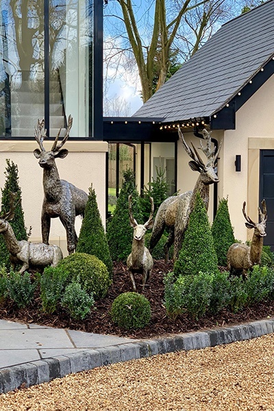 ReindeerStagChristmasGardenSculpture 1